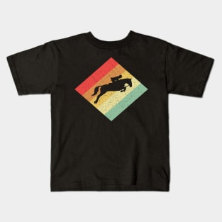 Retro Vintage 80s Horse Riding Gift For Horse Riders Kids T-Shirt